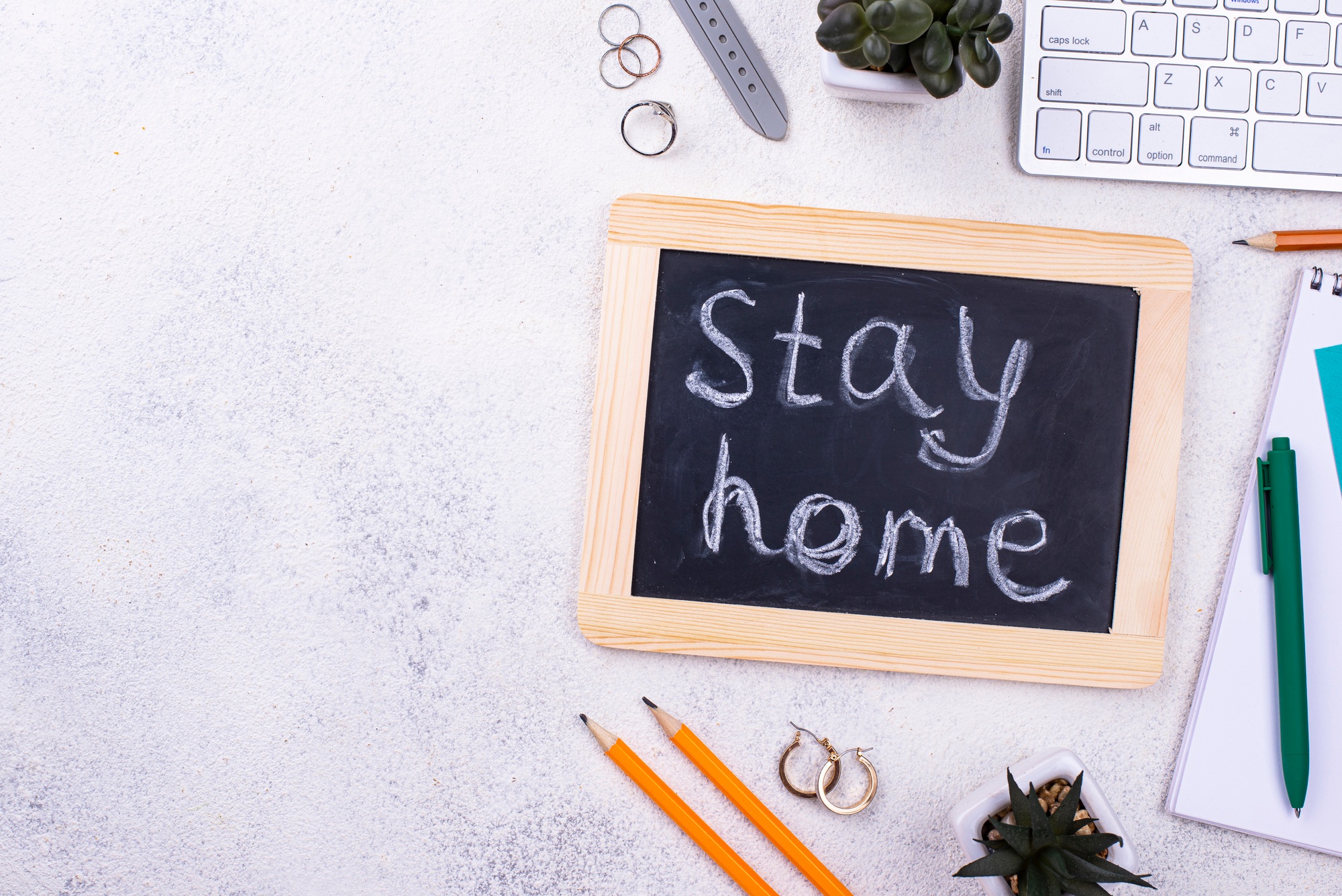 Stay at home and working remotely concept